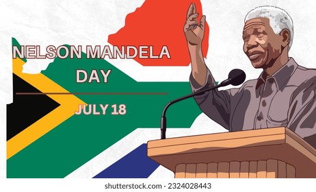 Nelson Mandela Day 18  July 2023  template design illustration. Celebrating Nelson Mandela day illustration. - Powered by Shutterstock