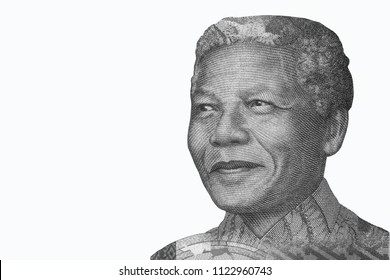 Nelson Mandela, Portrait From South Africa Banknotes. 