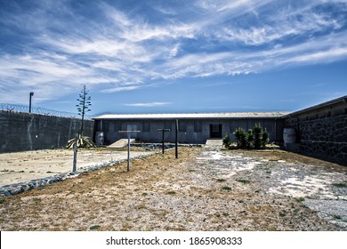 Nelson Mandela Prison Courtyard On Robben Island, Cape Town, South Africa