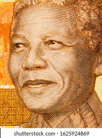 Nelson Rolihlahla Mandela. Portrait From South Africa 20 Rand 2012 Banknotes. 