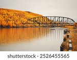 Nenana, Alaska fall colors along the Tanana River.