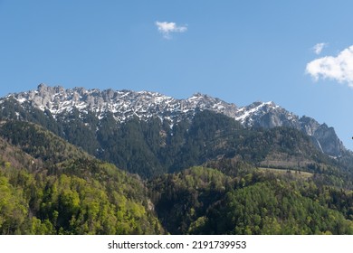 Nendeln, Liechtenstein, April 28, 2022 Beautiful Landscape On A Sunny Day In Spring Time