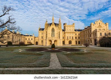 Neo Gothic castle Lednice, South Moravian region, Czech republic, Europe.