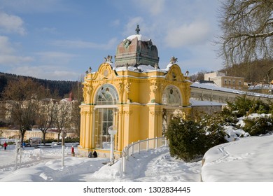 Neo-Baroque Main Colonnade in small west Bohemian Spa town Marianske Lazne (Marienbad) - region Karlovy Vary - Czech Republic - Europe