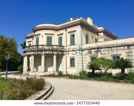 Neoclassical Mon Repos villa on the Greek island of Corfu, birthplace of Prince Phillip, duke of Edinburgh