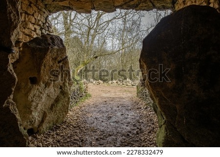 Neolithic long barrow burial site at Belas Knap in the Cotswolds.