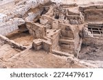 Neolithic Site of Çatalhöyük. UNESCO World Heritage Site. Catalhoyuk is oldest town in world with large Neolithic and Chalcolithic best preserved city settlement in Cumra, Konya. Built in 7500 BC. 