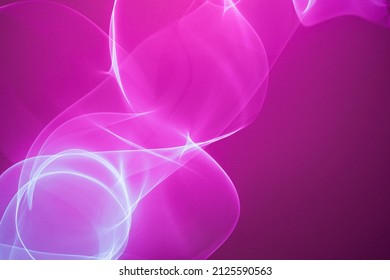 Neon abstract led lines on a magenta background. Fluorescent synth wave backdrop.