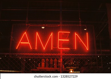 Neon Amen Sign