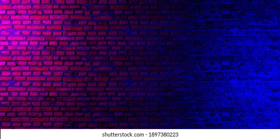 Neon Brick Wall Background Concept