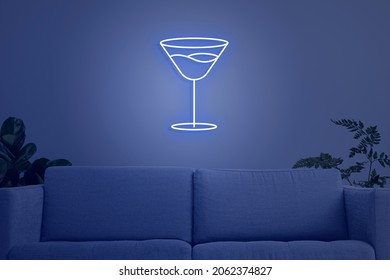 Neon contemporary living room interior design - Powered by Shutterstock