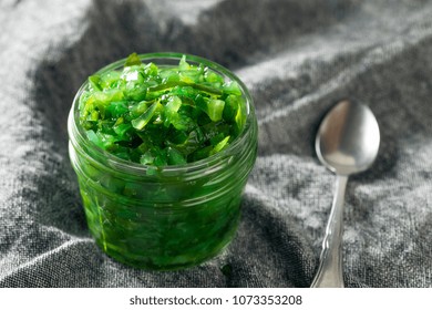 Neon Green Chicago Style Pickled Relish In A Bowl