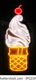 Neon Ice Cream Sign.