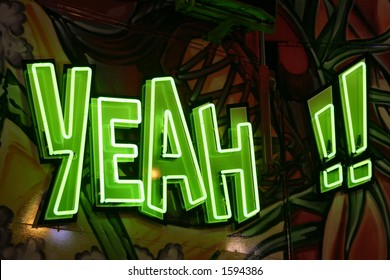 Neon Light Saying Yeah