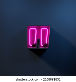 Neon light symbol quotation mark - Shutterstock ID 2168991831