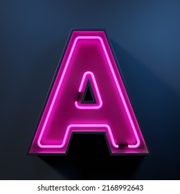 Neon light tube letter A - Shutterstock ID 2168992643