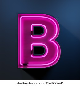 Neon light tube letter B - Shutterstock ID 2168992641