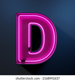 Neon light tube letter D - Shutterstock ID 2168992637