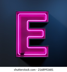Neon light tube letter E - Shutterstock ID 2168992681