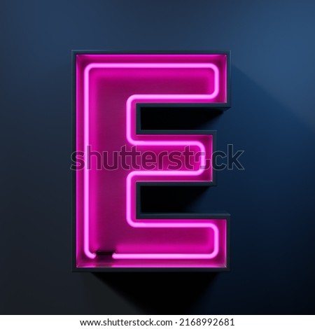 Neon light tube letter E