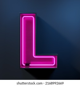 Neon light tube letter L - Shutterstock ID 2168992669