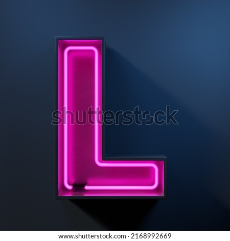 Neon light tube letter L