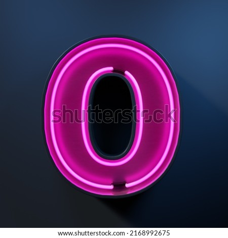 Neon light tube letter O