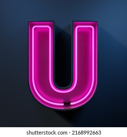 Neon light tube letter U - Shutterstock ID 2168992663