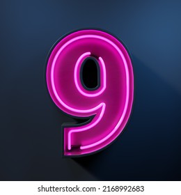 Neon Light Tube Number 9 Stock Photo 2168992683 | Shutterstock