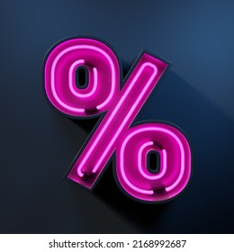 Neon Light Tube Symbol  Percent