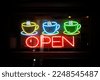 red neon open sign