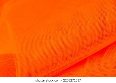 Neon Orange Tulle For Sewing