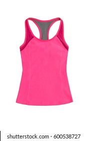 neon pink racerback sports top, isolated on white background
