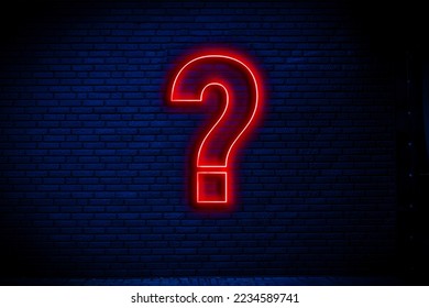 neon question mark sign attatched to the wall  - Powered by Shutterstock - Get 15% off with code: PIKWIZARD15