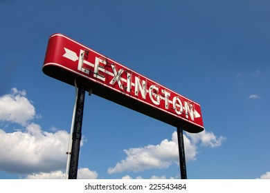 Neon Route 66 Sign, Lexington, Illinois