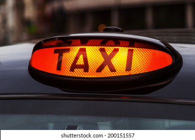 Neon Sign Of A London Taxi