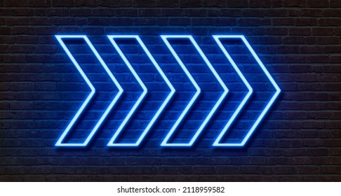 Neon sign on a brick wall - Arrows - Shutterstock ID 2118959582