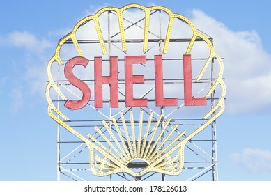 Neon Sign For Shell Oil