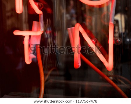 Similar – Foto Bild Rotes Neonschild mit Schriftzug Popcorn Cotton Candy