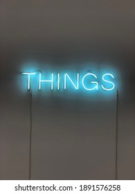 neon sign of the word things