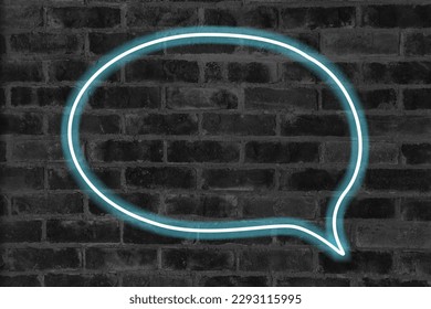 Neon text box on dark bricks background