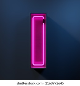 Neon tube light letter I