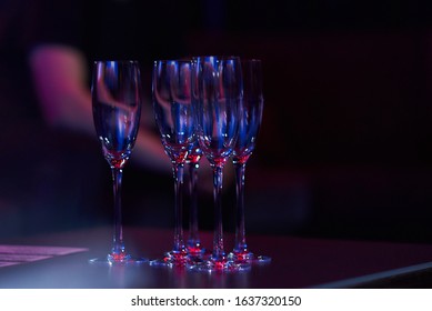 A Neon Two Champagne Glasses 