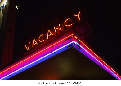 Neon Vacancy sign for 1950's vintage style Motel in Ventura California 