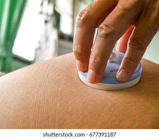 Neonatal Exam,pregnancy Lying On Bed For Her Baby Examination  In Waiting Room In The Hospital