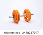 neoprene rubber coated dumbbells isolated on white background