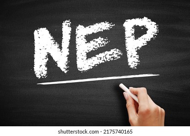 NEP - Network Equipment Provider Sell Products And Services To Communication Service Providers Such As Fixed Or Mobile Operators As Well As To Enterprise Customers, Acronym On Blackboard