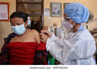 Nepal Government Starts Inoculation Drive Targeting Sexagenarians After China Grants One Million Dosage Of Vero Cell, Anti- COVID19 Vaccines From 8th June, 2021 In And Around Kathmandu.