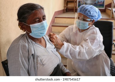 Nepal Government Starts Inoculation Drive Targeting Sexagenarians After China Grants One Million Dosage Of Vero Cell, Anti- COVID19 Vaccines From 8th June, 2021 In And Around Kathmandu.