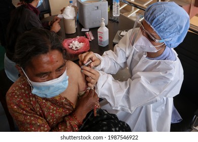 Nepal Government Starts Inoculation Drive Targeting Sexagenarians After China Grants One Million Dosage Of Vero Cell, Anti- COVID19 Vaccines From 8th June, 2021 In And Around Kathmandu.